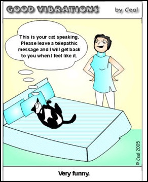 Cartoon with woman and cat